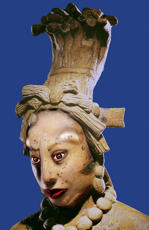 Orlan, Série Pre-Columbian Hybridations Refiguration, cibachrome, 166 x 116 cm, 1998, aide au traitement numérique des images : Pierre Zovilé, Montréal