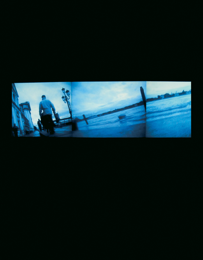 Jana Sterbak, Waiting for High Water, 2005-2006, Triptych video projection, variable dimensions, installation views and stills from the work, courtesy of the Antoni Tàpies Gallery, Barcelona. © Jana Sterbak