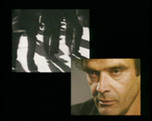 Harun Farocki, Section, 1995, color video, audio installation with two monitors, Photo : Paul Smith, Both images courtesy of the Leonard & Bina Ellen Gallery, Montreal. © Harun Farocki