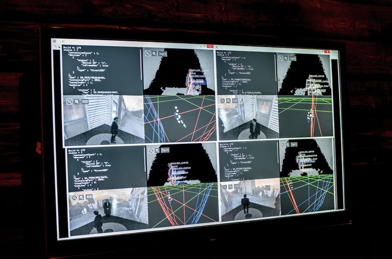 Pistage de données Kinect / Kinect data tracking, photo  : Janine Steele
